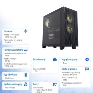 cc44192d102adaad6489df6327fd2da8.jpg Komputer E-Sport GA520T-CR2 Ryzen 5 5600X/16GB/1TB/RX 7600 OC 8GB/W11