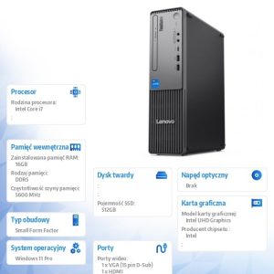 Komputer ThinkCentre Neo 50s G5 SFF 12XD001KPB i7-14700/16GB/512GB/INT/3YRS OS