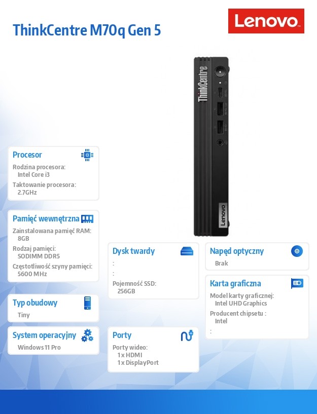 dacf98f577f144c9b9e0e5d4c8954c81.jpg Komputer M70q Tiny G5 12TD000NPB W11Pro i3-14100T/8GB/256GB/INT/1YR Premier Support + 3YRS OS