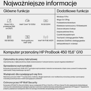 zdjecie-1754542844.jpg HP ProBook 450 G10 | i5-1335U | 16GB DDR4 | 512GB SSD | Win11 Pro