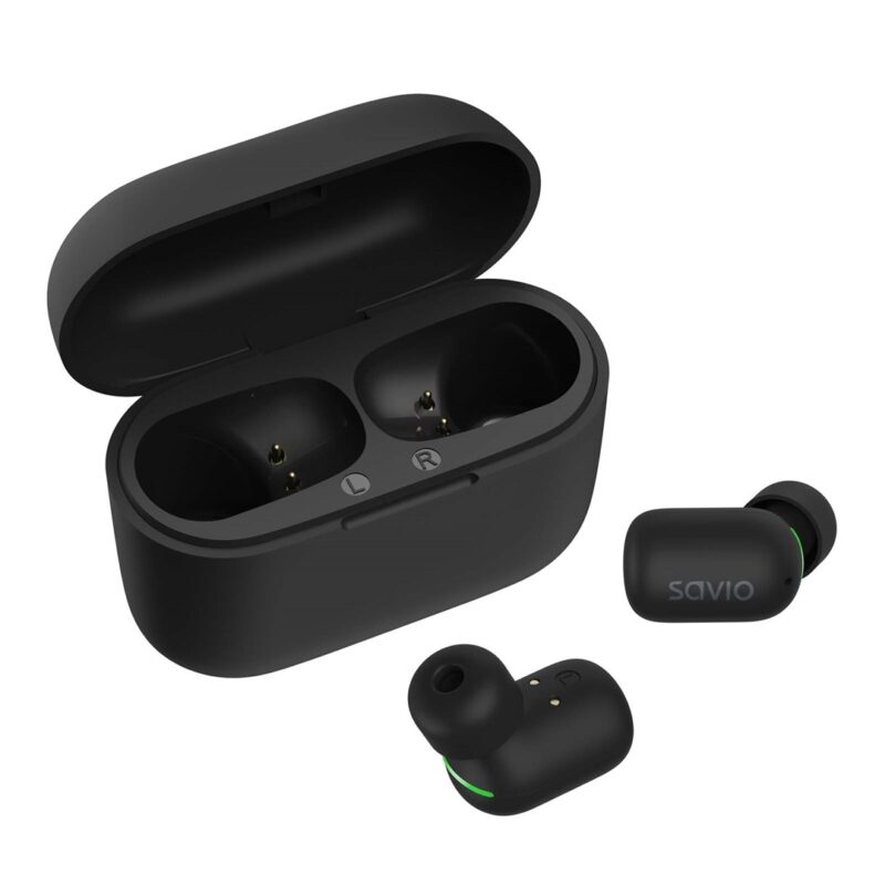 zdjecie-1754543215.jpg Savio TWS-09 | Słuchawki bezprzewodowe Bluetooth 5.1 | Wodoodporne IPX5