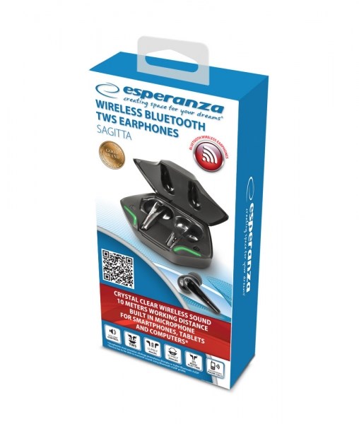 Esperanza SAGITTA EH231K | Słuchawki Bluetooth TWS | Dotykowe sterowanie