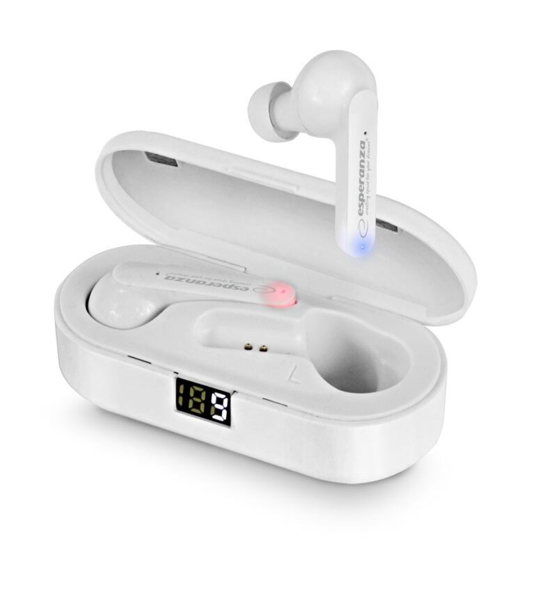 zdjecie-1754543564.jpg Esperanza Phoebe EH230W | Słuchawki douszne TWS | Bluetooth 5.0 | Białe | 3h odtwarzania