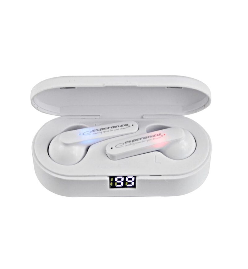 zdjecie-1754543565.jpg Esperanza Phoebe EH230W | Słuchawki douszne TWS | Bluetooth 5.0 | Białe | 3h odtwarzania