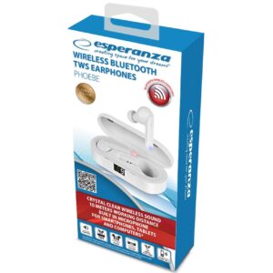 zdjecie-1754543568.jpg Esperanza Phoebe EH230W | Słuchawki douszne TWS | Bluetooth 5.0 | Białe | 3h odtwarzania