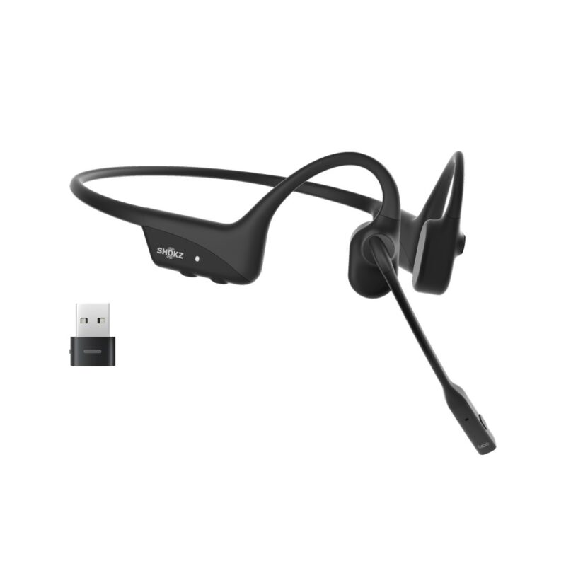 zdjecie-1754543600.jpg Shokz OpenComm2 | Słuchawki kostne Bluetooth | Mikrofon z redukcją szumów