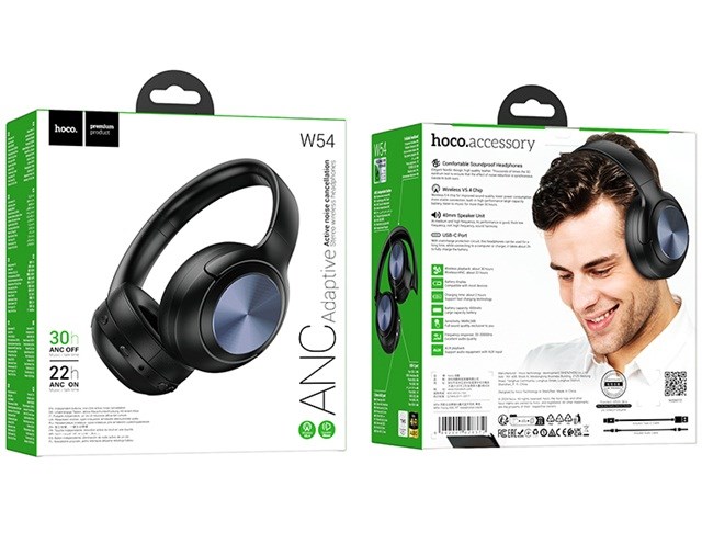 Hoco W54 Young ANC | Słuchawki bezprzewodowe | Czarny