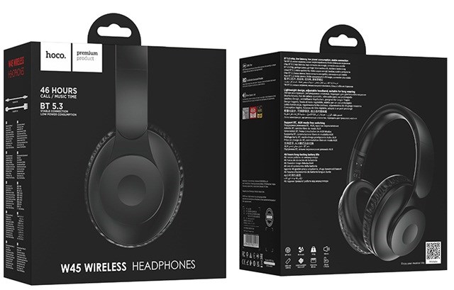 zdjecie-1754544103.jpg Hoco W45 Enjoy | Słuchawki nauszne | Bluetooth 5.3 | 46h pracy | Czarny