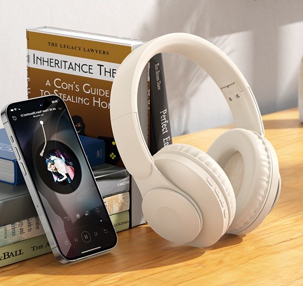 zdjecie-1754544109-2.jpg Hoco W45 Enjoy | Nauszne | Bluetooth 5.3 | 46h pracy | Białe