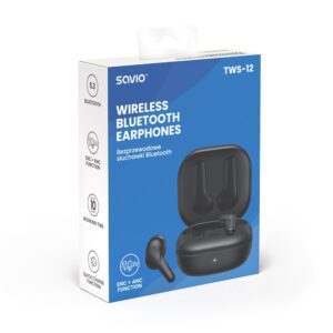 zdjecie-1754544190.jpg SAVIO TWS-12 | Bluetooth 5.3 | ANC i ENC | Słuchawki True Wireless