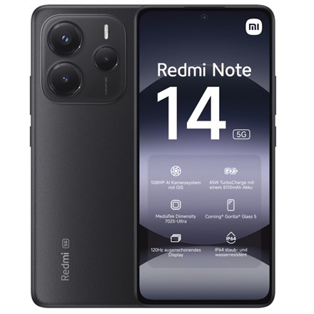 Xiaomi Redmi Note 14 5G | 6/128GB | Midnight Juodas