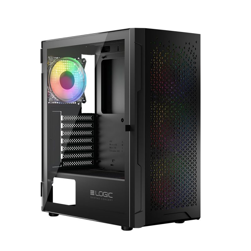 010a50c2cea7e462fca50d30773c1b46.jpg Obudowa Komputerowa LOGIC ARAMIS ARGB MIDI USB 3.0 Czarna
