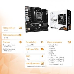 037bcea9b8536ff156287458a720efa7.jpg Płyta główna B850M PRO-A AM5 4DDR5 M.2 HDMI/DP mATX