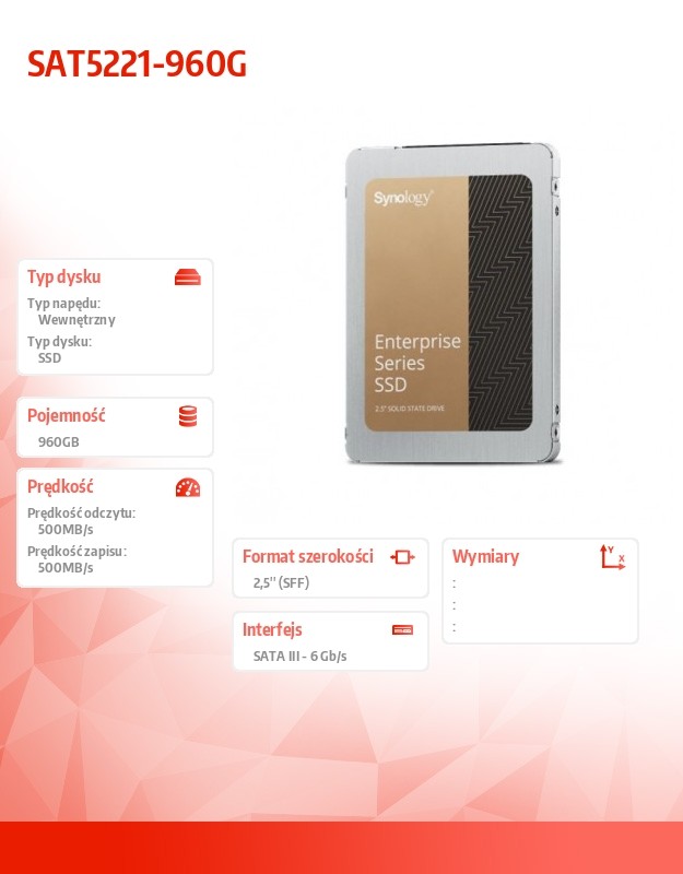 05c72f556ad59cb17df4f9f6bf1b7643.jpg Dysk SSD Enterprise 960GB SATA 6GB/s 2,5 cala 7mm SAT5221-960G