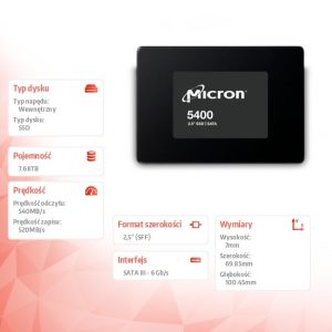 Dysk SSD 5400 PRO 7680GB MTFDDAK7T6TGA-1BC1ZABYYR