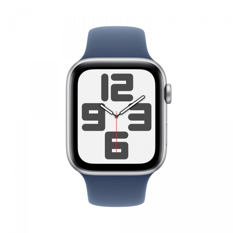 Watch SE GPS, koperta 40 mm z aluminium w kolorze srebrnym z paskiem sportowy w kolorze denim - rozmiar M/L