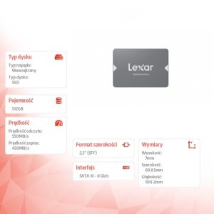 Dysk SSD NS100 512GB SATA3 2.5 550/450MB/s