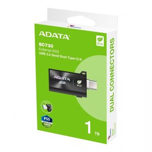 2629c77727895dd373f64dd455750e20.jpg Dysk zewnętrzny SSD SC730 1TB USB 3.2C/A 600/600MB/s czarny