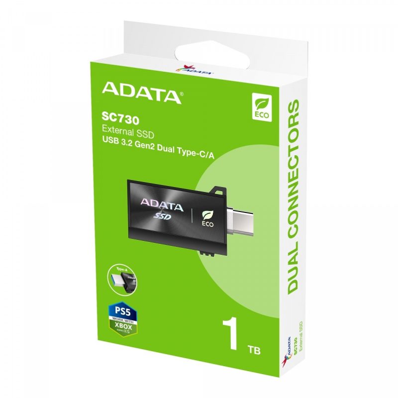 2629c77727895dd373f64dd455750e20.jpg Dysk zewnętrzny SSD SC730 1TB USB 3.2C/A 600/600MB/s czarny