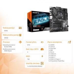 Płyta główna B550 EAGLE AM4 4DDR4 HDMI ATX