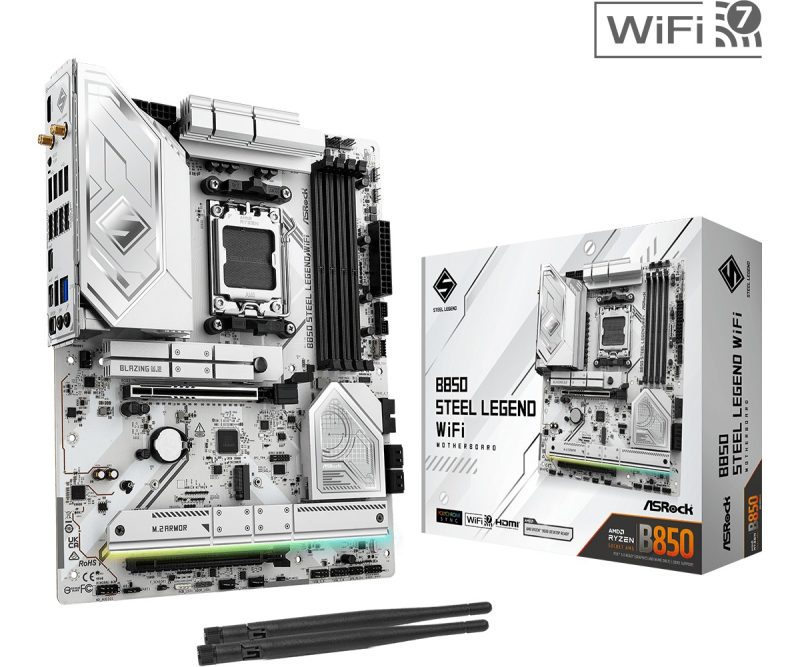 3704aea6dea618928f16bff78722969c.jpg Płyta główna B850 Steel Legend WiFi AM5 4DDR5 ATX