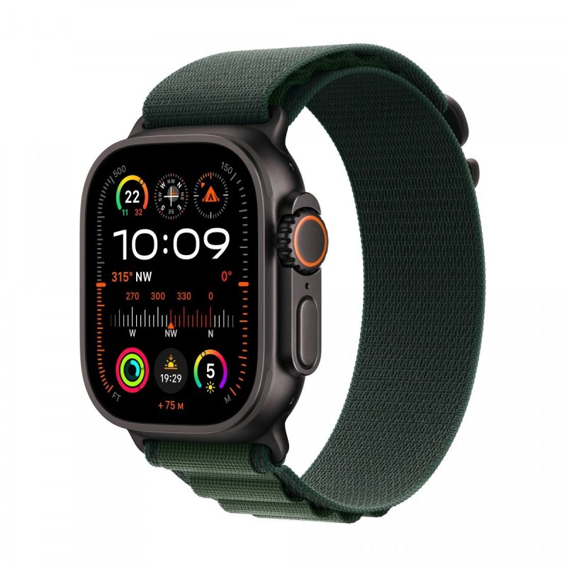 439f2ea364dc8bc2d66215ad3c85cdcb.jpg Watch Ultra 2 GPS + Cellular, koperta 49 mm z tytanu w kolorze czarnym z opaską Alpine L w kolorze ciemnozielonym