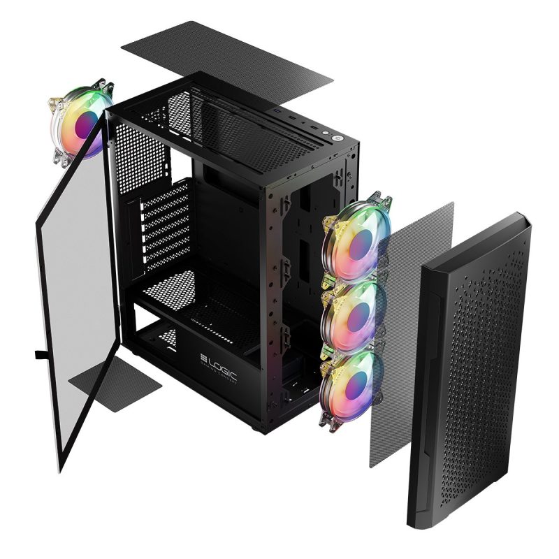 4aae1d9125c3f9c3c9d75d5c9b677c16.jpg Obudowa Komputerowa LOGIC ARAMIS ARGB MIDI USB 3.0 Czarna