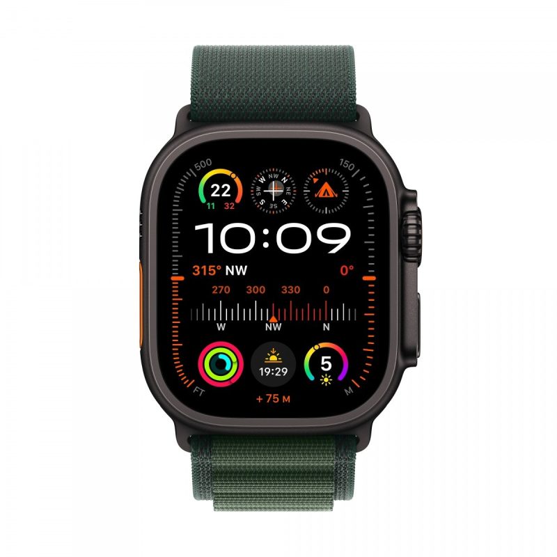 50febd024e671fafc94e9629eff91cc0.jpg Watch Ultra 2 GPS + Cellular, koperta 49 mm z tytanu w kolorze czarnym z opaską Alpine L w kolorze ciemnozielonym