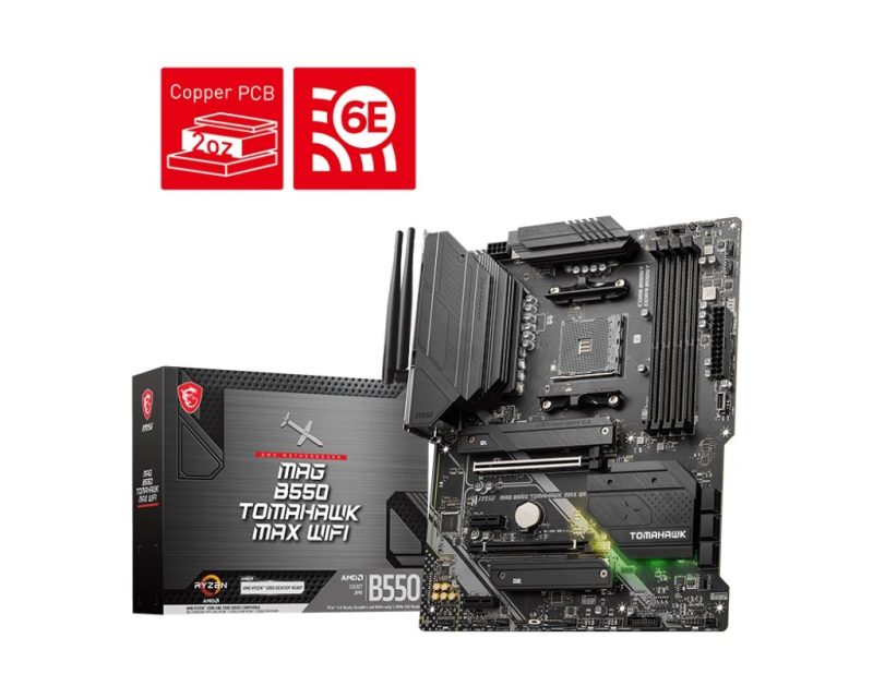 690bb4f2e246c2638368b45e61bbca6f.jpg Płyta główna MAG B550 TOMAHAWK MAX WIFI AM4 4DDR4 HDMI/DP 2M.2 ATX