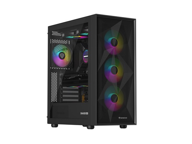 6f0953221a40cb645e5bc73caf12fbd3.jpg Obudowa Genesis Diaxid 605 ARGB MIDI TOWER USB-C Czarna