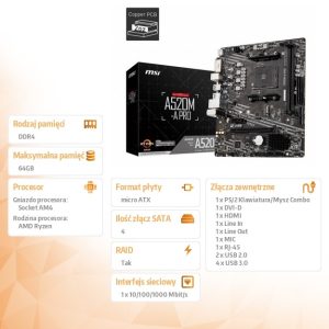 7008baafdfbec7f374cb4dfcef7987f2.jpg Płyta główna A520M-A PRO AM4 2DDR4 DVI/HDMI USB 3.2 mATX