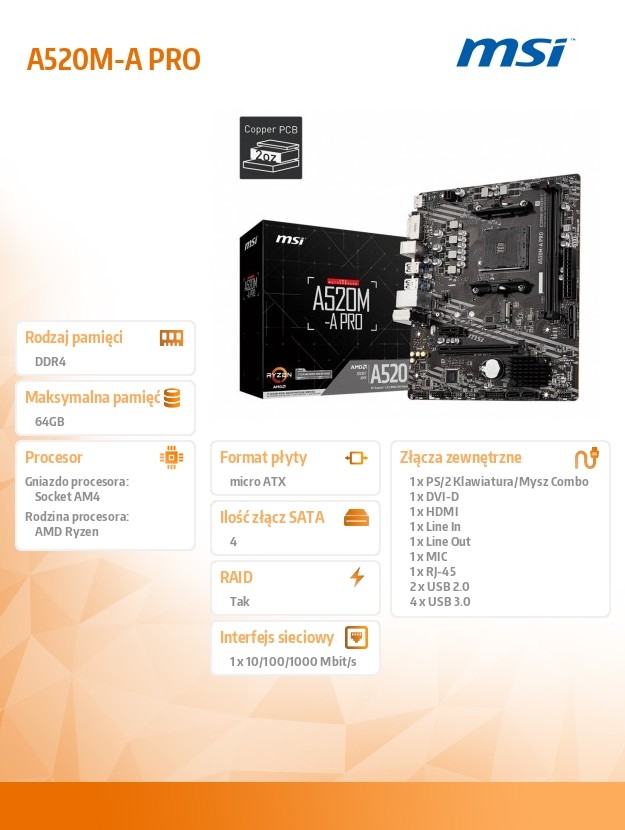 7008baafdfbec7f374cb4dfcef7987f2.jpg Płyta główna A520M-A PRO AM4 2DDR4 DVI/HDMI USB 3.2 mATX