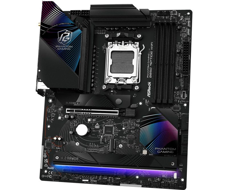 8694ae414608fac27531b9a8b7c3c565.jpg Płyta główna B850 Phantom Gaming Riptide WiFi AM5 4DDR5 ATX