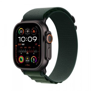 87c21479a3037c24e0e063bf47d67de3.jpg Watch Ultra 2 GPS + Cellular, koperta 49 mm z tytanu w kolorze czarnym z opaską Alpine S w kolorze ciemnozielonym