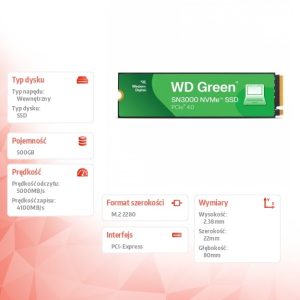 92924c854c72d85648c7d0467bd115f2.jpg Dysk SSD Green 500GB M.2 2280 SN3000 NVMe PCIE4.0