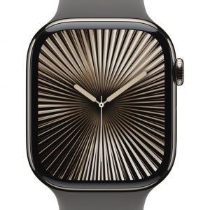 a02d27a37b844a5e0fd12f21ea2c4e96.jpg Watch Series 10 GPS + Cellular, koperta 46 mm z tytanu w kolorze naturalnym z paskiem sportowym w kolorze górskiej szarości - rozmiar S/M