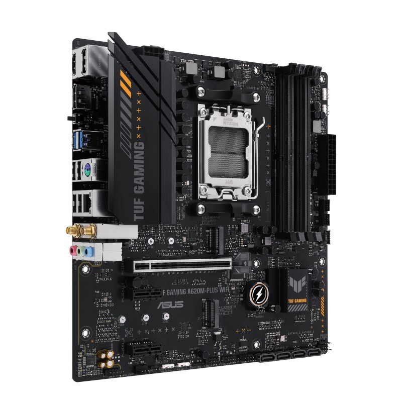 af060e058b03b9bda5a45c449c3dff67.jpg Płyta główna TUF GAMING A620M-PLUS WIFI AM5 4DDR5 HDMI/DP mATX