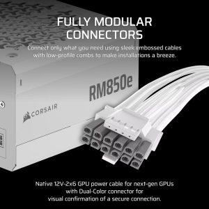Zasilacz RM850e WHITE 80+GOLD F.MODULAR ATX 3.1