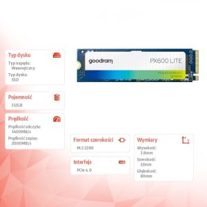 bd429281cd2c4a75aa998cdaabaa78aa.jpg Dysk SSD PX600 Lite 512GB Gen4x4 NVMe 2280 3400/2000MB/s