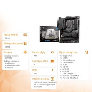 c1e32a6845d0b34b9806a5a9d51defcc.jpg Płyta główna MAG Z790 TOMAHAWK WIFI s1700 4DDR5 DP/HDMI ATX