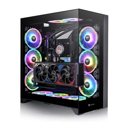 c2b7141fcf1945b8084fa7f000e9fbeb.jpg Obudowa CTE E600 MX Tempered Glass, szklany bok - Czarna