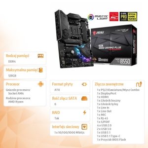 ca2d2543c8875c507d3809d4b180cd61.jpg Płyta główna MPG B550 GAMING PLUS AM4 4DDR4 HDMI/DP ATX