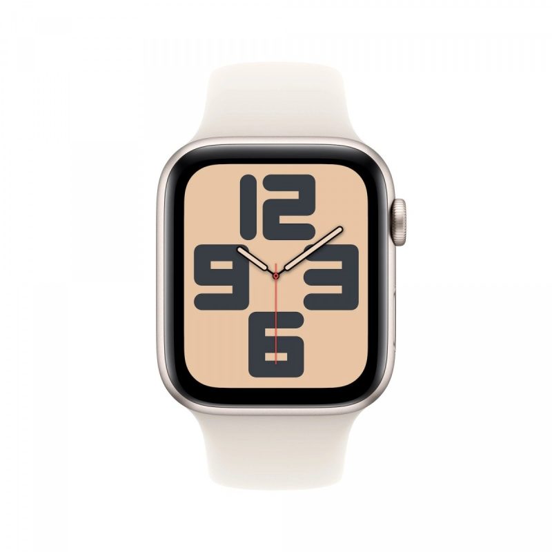 Watch SE GPS + Cellular, koperta 40 mm z aluminium w kolorze księżycowej poświaty z paskiem sportowym w kolorze księżycowej poświaty - rozmiar M/L