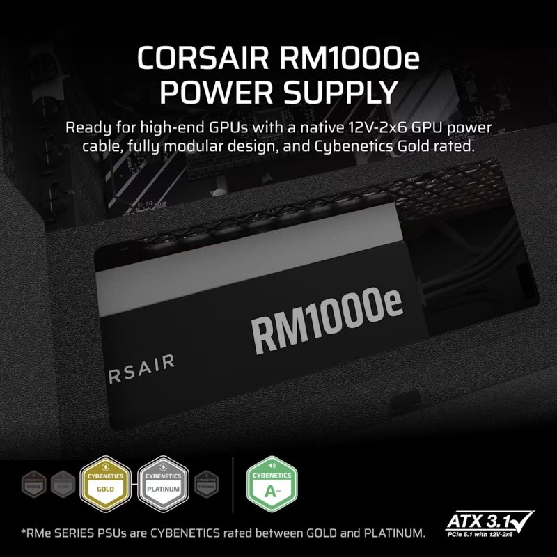 Zasilacz RM1000e PCIe5.1 80+GOLD F.MODULAR ATX3.1