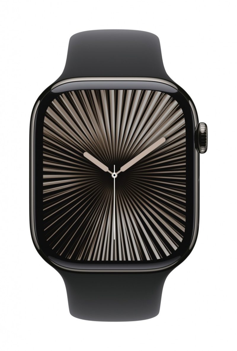 e53ff1c771f69479f01c4762deeb8306.jpg Watch Series 10 GPS + Cellular, koperta 46 mm z tytanu w kolorze łupkowym z paskiem sportowym w kolorze czarnym - rozmiar S/M