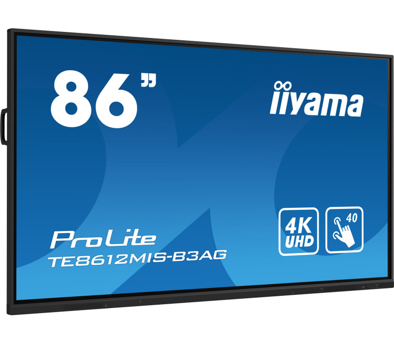 ekran-interaktywny-iiyama-te8612mis-b3ag-86-va-led-4k-vga-3xhdmi-usb-c-iiware10-android11-wifi6-lan-dms-247-7h iiyama ProLite TE8612MIS-B3AG 86"