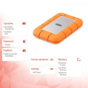 Dysk SSD Mini Rugged 500GB USB 3.2 STMF500400