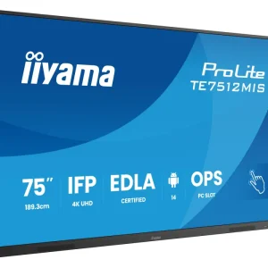 monitor-interaktywny-iiyama-te7512mis-b4ag-75-va-dled-4k-8128gb-iiware13e-android14-edla-wifi6-lan-dms-247 iiyama ProLite TE7512MIS-B4AG 75"