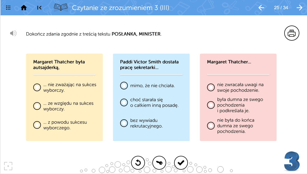 mTalent Czytanie ze zrozumieniem 5 Przykładowe polecenia i zadania interaktywne