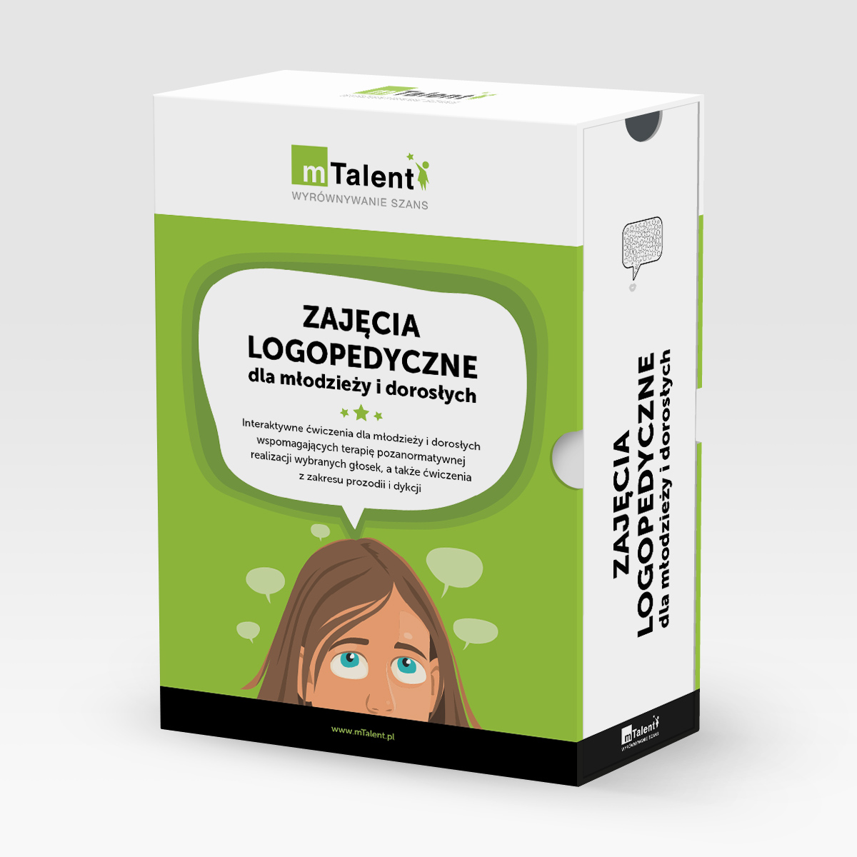 mTalent Zajęcia Logopedyczne dla młodzieży i dorosłych 2 mTalent Zajęcia Logopedyczne dla młodzieży i dorosłych – wizualizacja pudełka